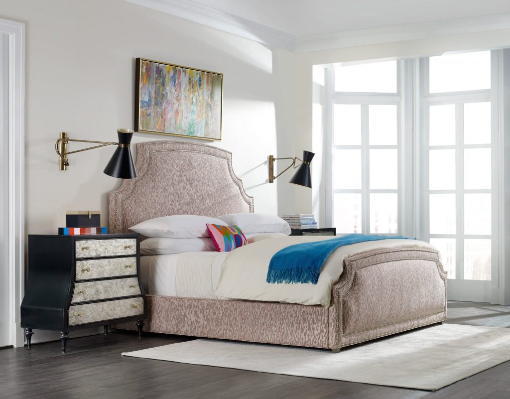 Cynthia Rowley for Hooker Furniture Bedroom Cornelia King Bed Complete is the focal point to your newly-renovated attic-to-bedroom.