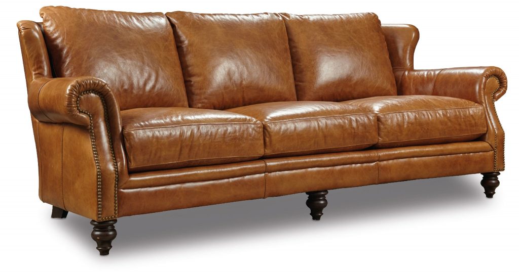 Hooker Furniture Living Room Hampton Stationary Sofa is made with beautiful leather that's rustic and homey on every angle. 