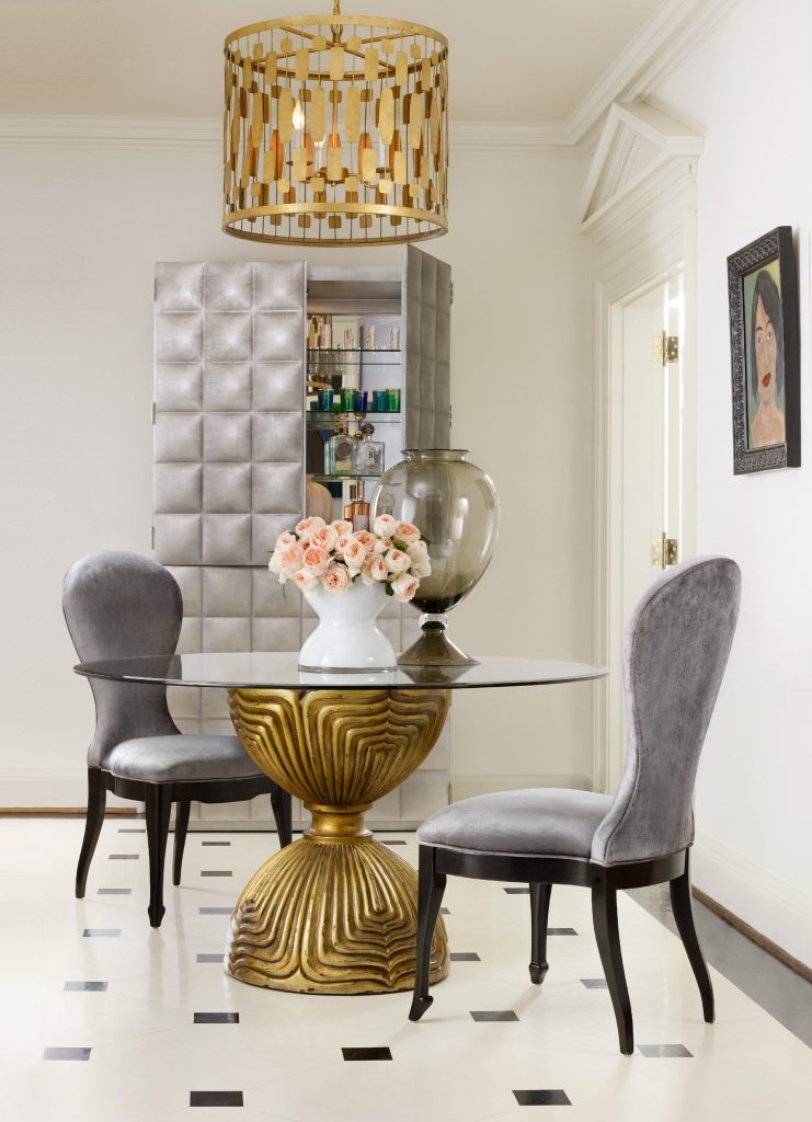 Cynthia Rowley for Hooker Furniture Shangri-La Gilded Dining Table Base: What could be bolder than gold?