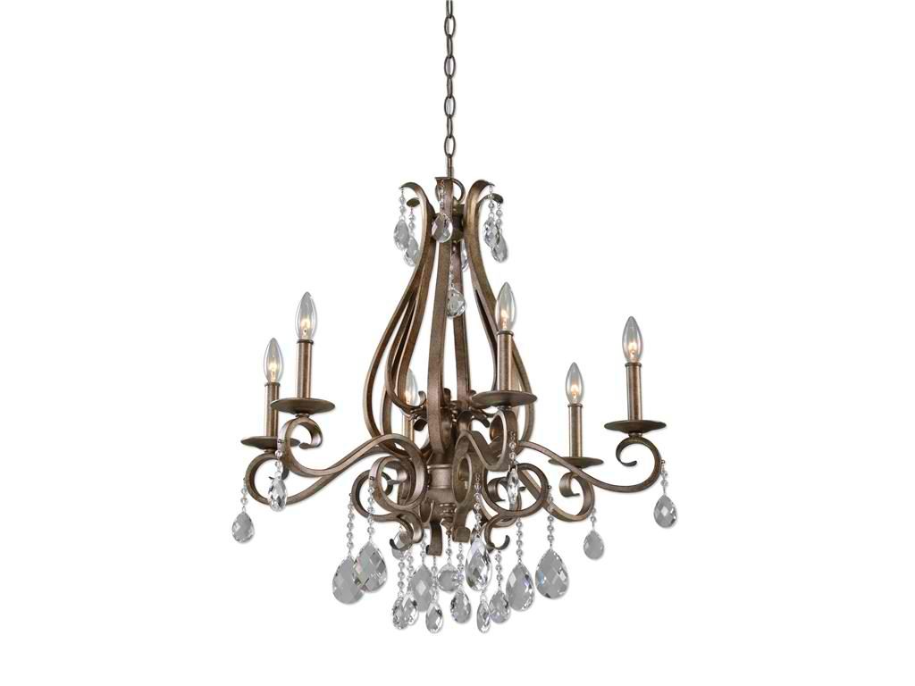 Lamps and Lighting Uttermost Siobhan 6 Light Crystal Chandelier 21289